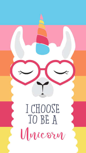 Caption: Adorable Kawaii Llama Illustration Wallpaper