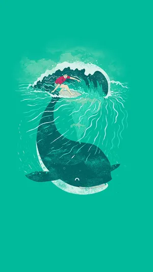 Caption: Adorable Kawaii Sea Creatures Swimming Together Wallpaper