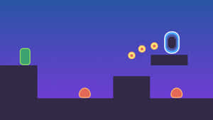 Caption: Adventurous Leap In Pixelated Platform Game Wallpaper