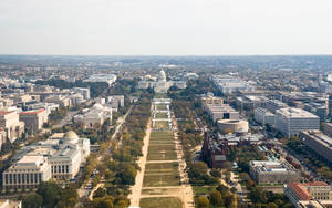 Caption: Aerial View Of Washington National Mall Wallpaper