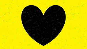 Caption: Aesthetic Yellow Heart Background Wallpaper