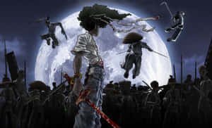 Caption: Afro Samurai In Action Wallpaper