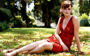 Caption: Alexis Bledel In A Stunning Close-up Photo Shoot Wallpaper