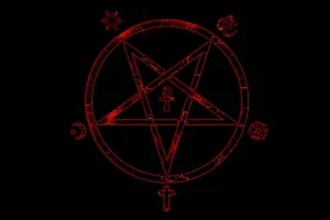 Caption: Ankh Cross Encapsulated Within A Pentagram Wallpaper