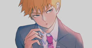 Caption: Arataka Reigen Exuding Confidence And Power In His Signature Pose. Wallpaper