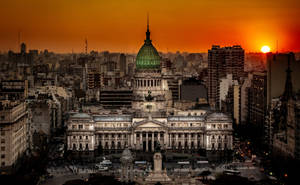 Caption: Argentina's Majestic National Congress Building Wallpaper