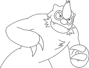 Caption: Artistic Outline Sketch Of Vigoroth In Action Wallpaper