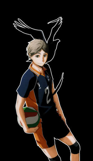 Caption: Asahi Azumane In Action Wallpaper