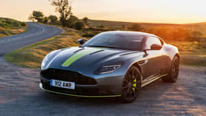 Caption: Aston Martin Db11 Accelerating In Style Wallpaper