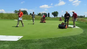 Caption: Beautiful Golf Green Landscape Wallpaper