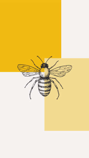 Caption: Buzzing Beauty On Screen - Bee Iphone Wallpaper Wallpaper