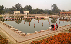 Caption: Captivating Shalimar Gardens Of Lahore Wallpaper