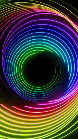 Caption: Captivating Trippy Neon Lights Wallpaper