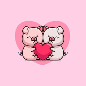 Caption: Cartoon Heart Feeling Loved And Happy Wallpaper