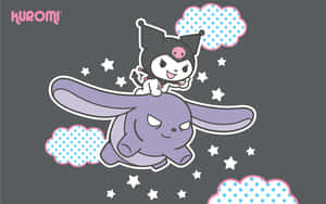 Caption: Charming Kuromi Kawaii Wallpaper For Fans Wallpaper