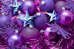 Caption: Christmas In Purple Extravaganza Wallpaper