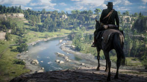 Caption: Cinematic Landscape In Red Dead Redemption 2 Wallpaper