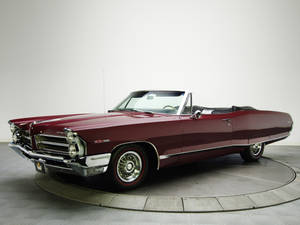 Caption: Classic Maroon Pontiac Catalina In High Resolution Wallpaper