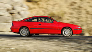 Caption: Classic Opel Calibra In Elegant Black Wallpaper