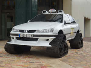 Caption: Classic Peugeot 406 In Flamboyant Red Wallpaper