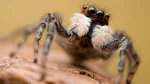 Caption: Close-up Of A Brown Recluse Spider On A Web Wallpaper