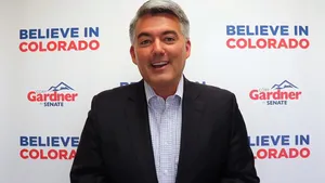 Caption: Cory Gardner At A Public Speaking Event Wallpaper
