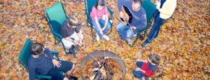 Caption: Cozy Fall Camping Adventure Wallpaper