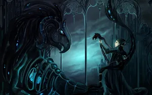 Caption: Dark Enchantment: A Mystic Journey Into The Gothic Realm Wallpaper