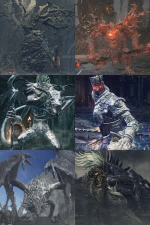 Caption: Dark Souls Bosses Epic Showdown Wallpaper