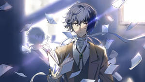 Caption: Dazai Immersed In Literature Wallpaper