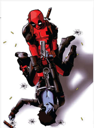 Caption: Deadpool And Domino - An Unstoppable Duo Wallpaper