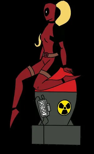 Caption: Deadpool And Lady Deadpool - Unstoppable Duo Wallpaper