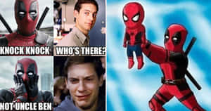 Caption: Deadpool And Spiderman: Unlikely Allies Wallpaper