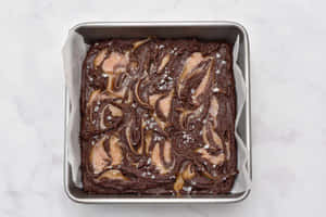 Caption: Delectable Caramel Brownie Delight Wallpaper