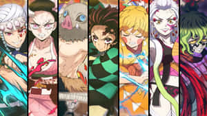 Caption: Demon Slayer Characters Assemble Wallpaper