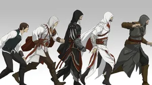 Caption: Desmond Miles In Action Wallpaper