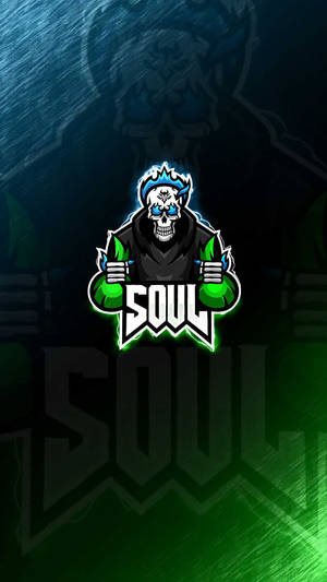 Caption: Display Of Team Soul Logo On An Abstract Black Background Wallpaper