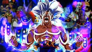 Caption: Dynamic Hyperbolic Display Of Dragon Ball Characters Wallpaper