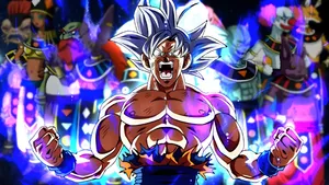 Caption: Dynamic Hyperbolic Display Of Dragon Ball Characters Wallpaper