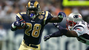 Caption: Dynamic Nfl Running Back In Action Wallpaper