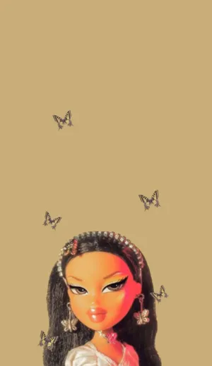 Caption: Edgy Black Bratz Aesthetic Vibes Wallpaper