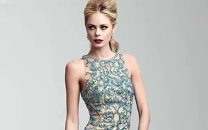 Caption: Elegance Personified - Beautiful Girls In Formal Dresses Wallpaper