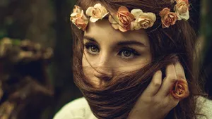 Caption: Elegant Floral Crown Wallpaper Wallpaper