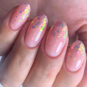 Caption: Elegant Pink Nail Art Design Wallpaper