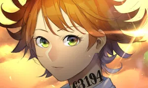 Caption: Emma From The Promised Neverland Anime Series Wallpaper