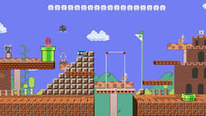 Caption: Enchanting Landscape Of Mushroom Kingdom Wallpaper