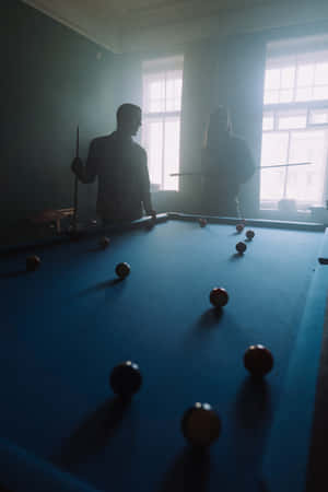 Caption: Enthralling Game Of Billiards Wallpaper