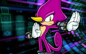 Caption: Espio The Chameleon In Action Wallpaper