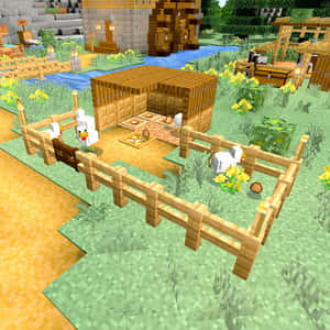 Caption: Exciting Adventures In Minecraft Bedrock Edition Wallpaper