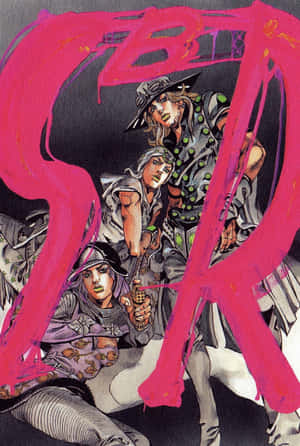 Caption: Exciting Jojo's Steel Ball Run Manga Artwork Wallpaper